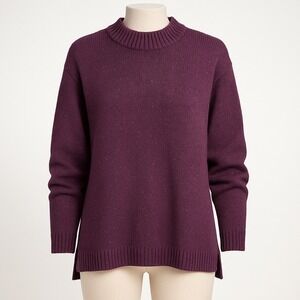 Vtg Willow Heavyweight Purple Speckled Long Sleeve Knit Sweater Womens L 90s Y2K